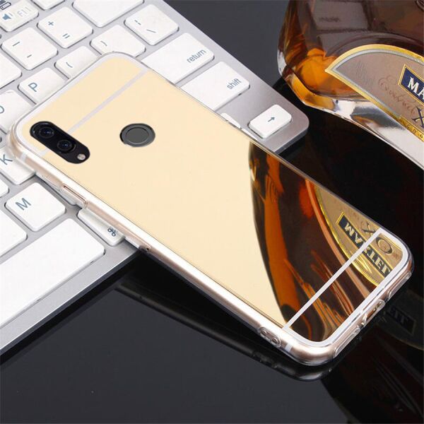 

Чехол Fiji Mirror для Honor 9X силикон зеркальный бампер золотой