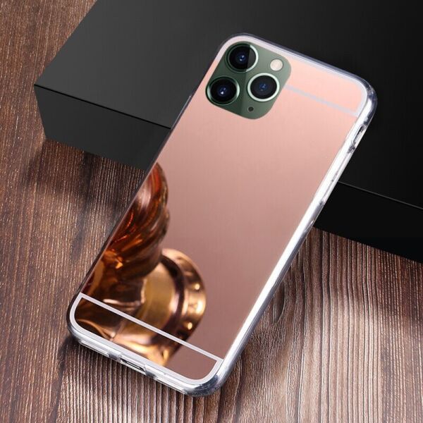

Чехол Fiji Mirror для Apple Iphone 11 Pro силикон зеркальный бампер розовое золото
