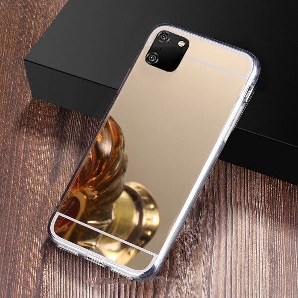 

Чехол Fiji Mirror для Realme C11 силикон зеркальный бампер золотой