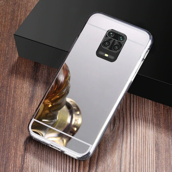 

Чехол Fiji Mirror для Xiaomi Redmi Note 9 Pro силикон зеркальный бампер металлик