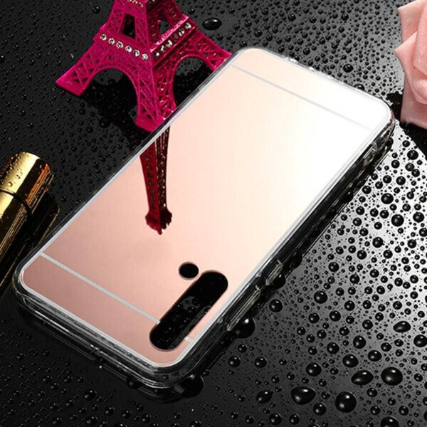 

Чехол Fiji Mirror для Huawei Nova 5T силикон зеркальный бампер розовое золото