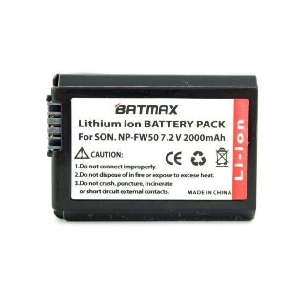 

Аккумулятор Batmax sony np-fw50 NEX-7 NEX-5R NEX-F3 NEX-3D Alpha a5000 a6000 Alpha 7 a7II 2000mAh