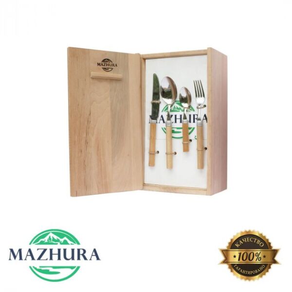 

Набор столовых приборов 24пр в деревянной упаковке Beech WOOD mz505921 MAZHURA