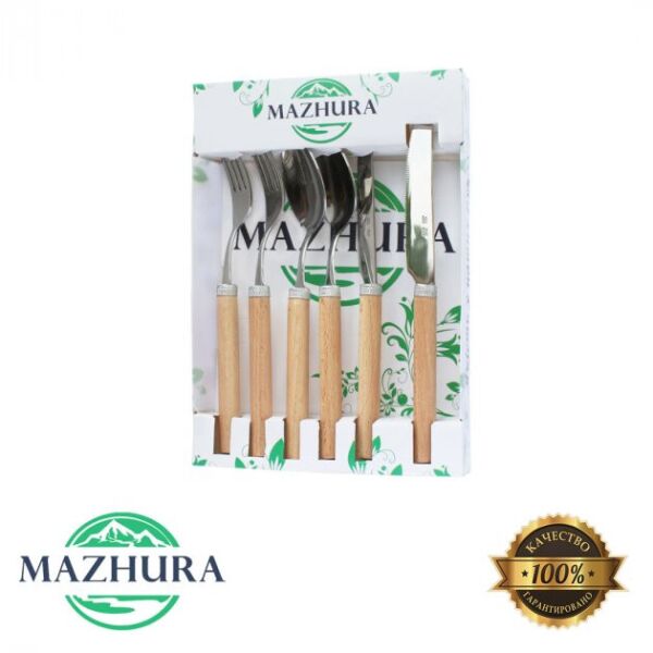 

Набор 6 приборов на 2 персоны ножы, вилки, ложки Beech wood mz505668 MAZHURA