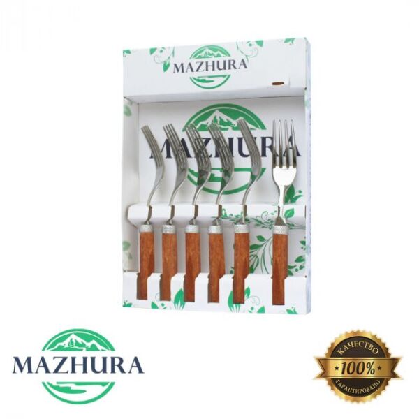 

Набор вилок закусочных 6 приборов Wood walnut mz506096 MAZHURA