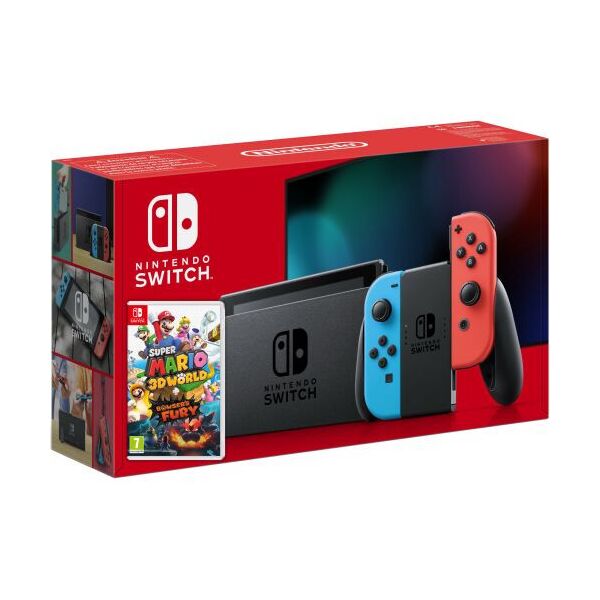 

Nintendo Switch Neon Blue-Red (Upgraded version) + Игра Super Mario 3D World + Bowser's Fury (русская версия)