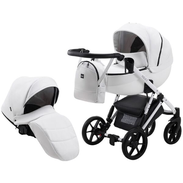 

Коляска 2 в 1 Bair Next White кожа 100% белый 625541