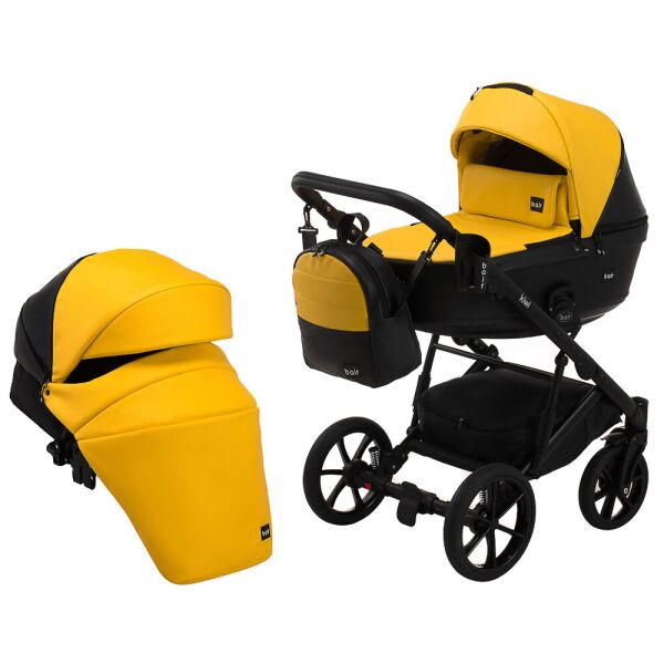 

Коляска 2 в 1 Bair Kiwi кожа 100% желтый 625394