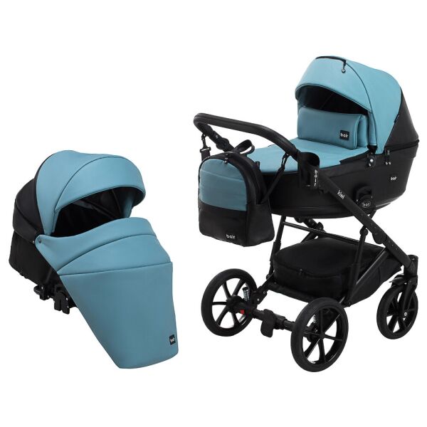 

Коляска 2 в 1 Bair Kiwi кожа 100% голубой 625458