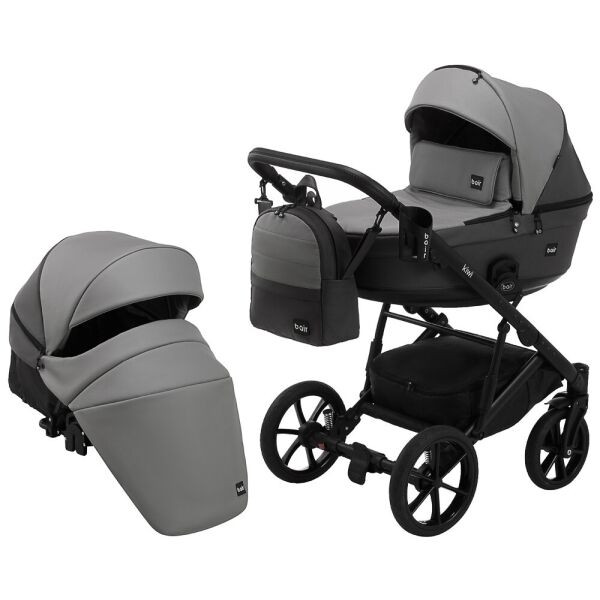 

Коляска 2 в 1 Bair Kiwi кожа 100% серый 625452