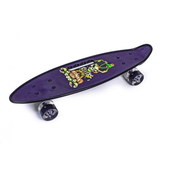 

Пенни борд (Penny Board) с ручкой и светящимися колесами, "Пират"