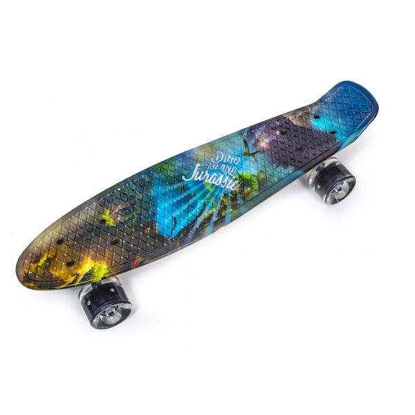 

Пенни борд (Penny Board) 22" со светящимися колесами и рисунком, "Динозавр"