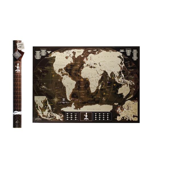 

Шоколадная скретч карта мира 3-в-1 My Map Chocolate Edition ENG для любителей кофе и шоколада