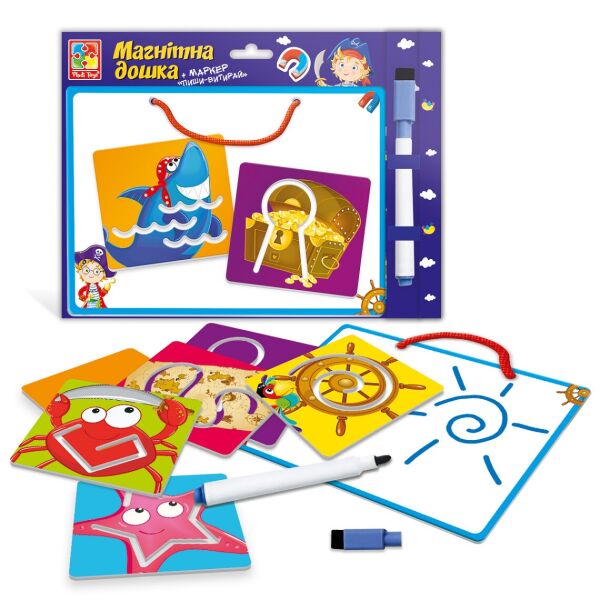 

Магнітна дошка з трафаретами VLADI TOYS Пірати VT3601-14 (4820234761395)