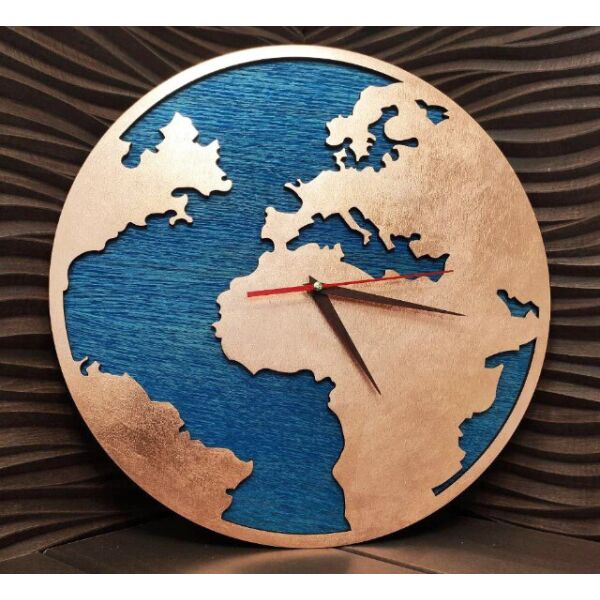 Акція на Настенные часы с ефектом бронзы в стиле Лофт деревянные 40 см (02194193-De) від Allo UA
