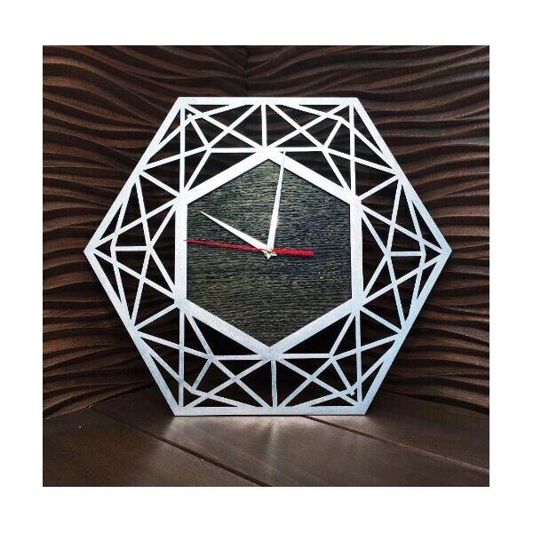 Акція на Настенные часы ручной работы с ефектом серебра 30 см (1238492-De) від Allo UA