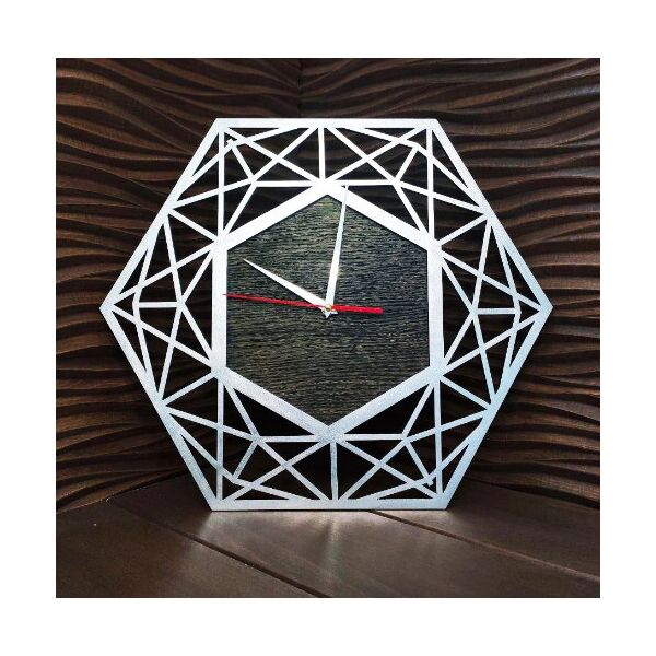 Акція на Настенные часы ручной работы с ефектом серебра 40 см (0238492-De) від Allo UA
