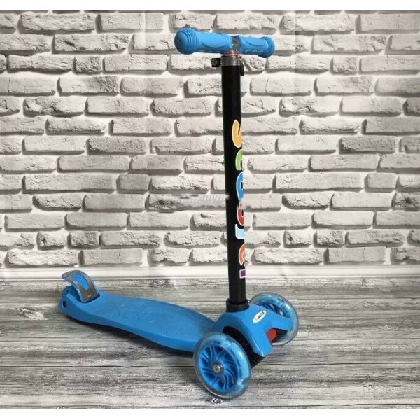 

Самокат детский Scooter Maxi 16 светящиеся бесшумные 3 колёса голубой (148896452) Blue