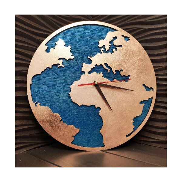 Акция на Настенные часы с ефектом бронзы в стиле Лофт деревянные 30 см (08194193-De) от Allo UA