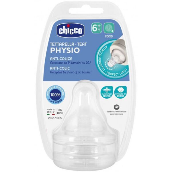

Силиконовая соска Chicco Physio для каш 6м+ 2 шт (20347.00)