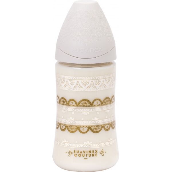 

Бутылочка Suavinex Couture круглая соска 3-позиционная Серая 270 мл (304159)