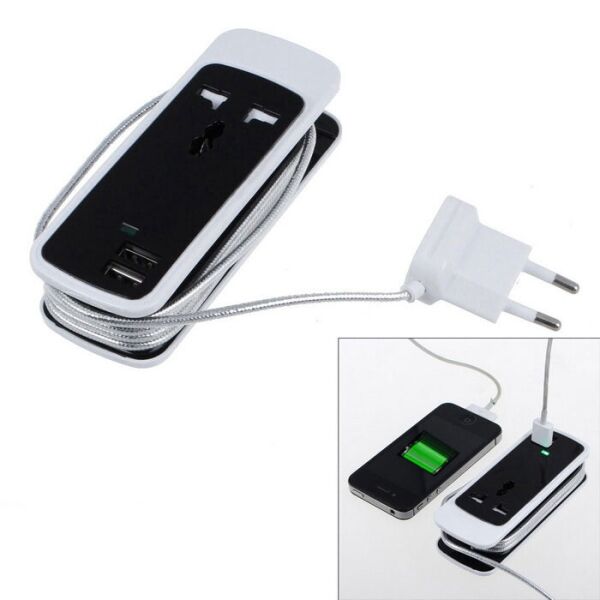 

Сетевой фильтр удлинитель на 1 розетку и 2 USB порта переноска
