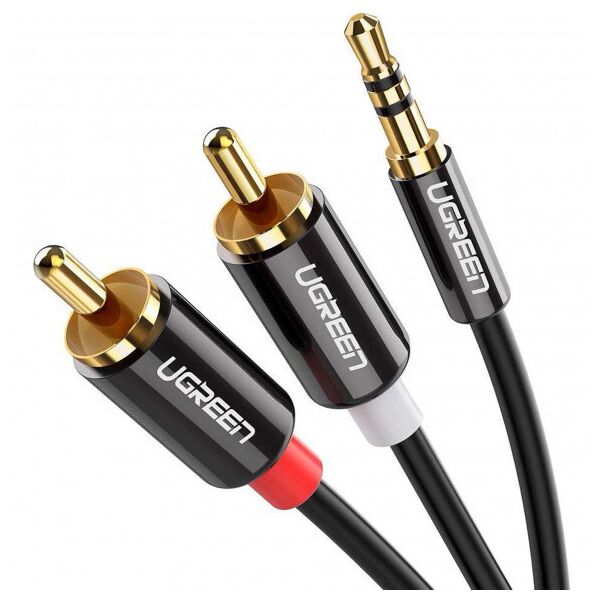 

Межкомпонентный кабель UGREEN AV116 3.5 mm to 2RCA Audio Cable, 2 m Black 10584