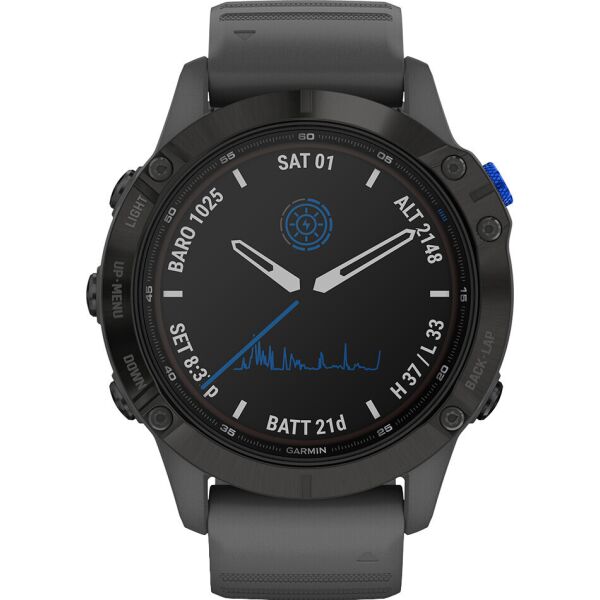 

Смарт-часы Garmin Fenix ​​6 Pro Solar черный с серым ремешком