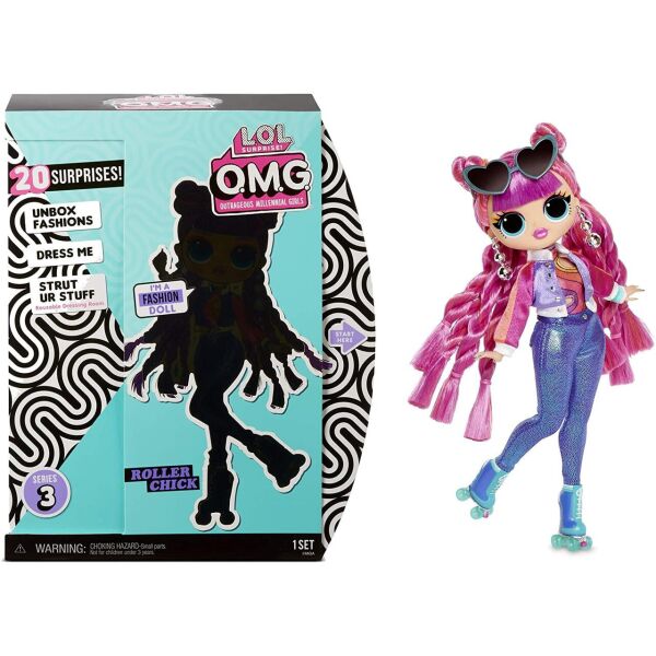 

Кукла ЛОЛ ОМГ Роллер Оригинал L.O.L. Surprise! O.M.G. Series 3 Roller Chick Fashion Doll with 20 Surprises