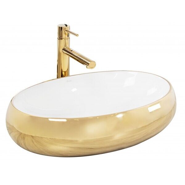 

Умывальник (Раковина) Rea Melania White/Gold REA-U1050