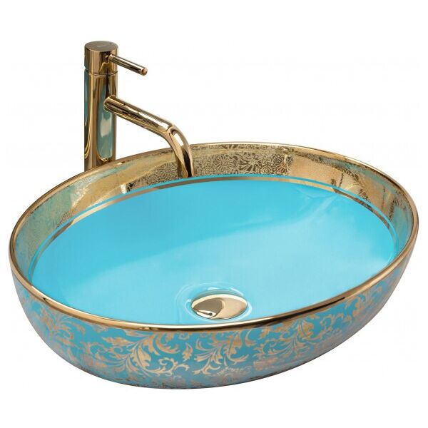 

Умывальник (Раковина) Rea Margot Gold/Blue REA-U8709