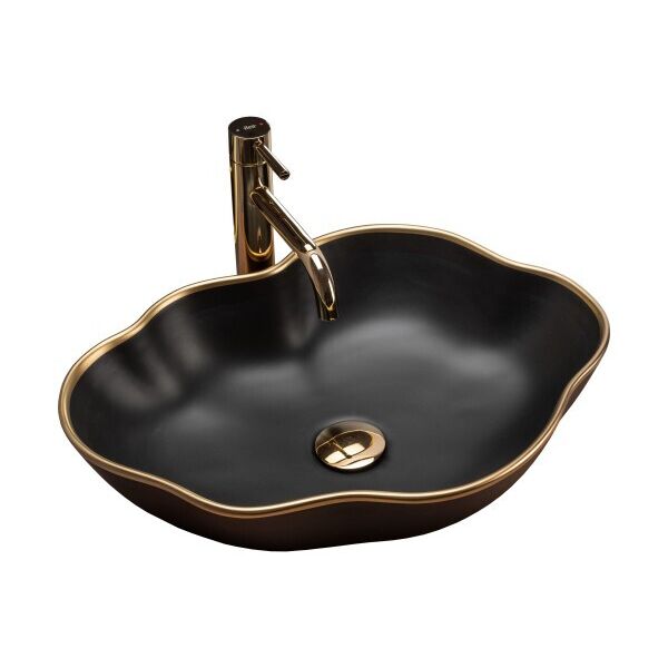 

Умывальник (Раковина) Rea Pearl Black Gold REA-U0692