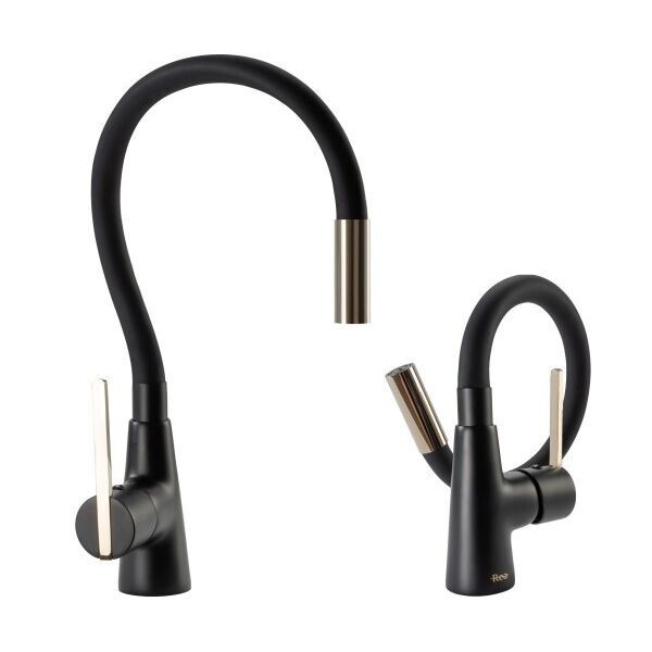 

Змішувач кухонний Rea ICON Black / L.Gold REA-B5682