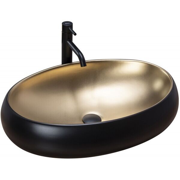 

Умывальник (Раковина) Rea Melania Black / Gold REA-U0469