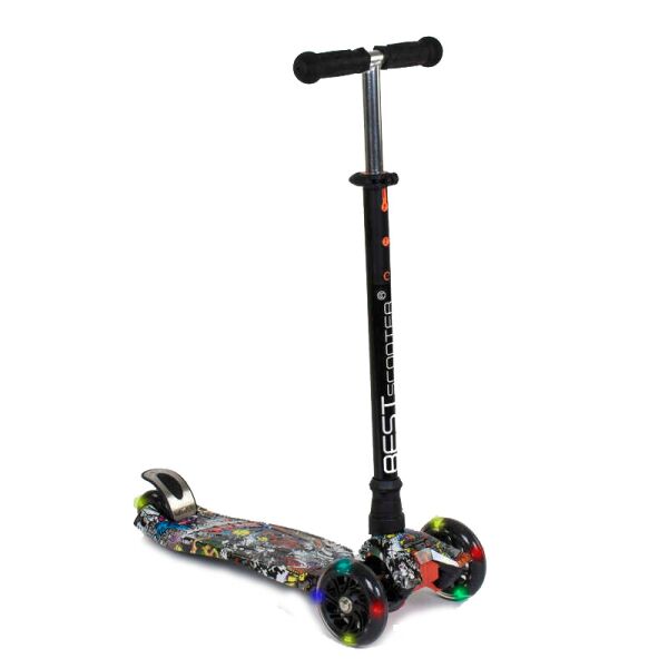 

Самокат А 24642 /779-1386 MAXI "Best Scooter" пластмассовый, 4 колеса PU, СВЕТ, трубка руля алюминиевая, d=12см, в коробке