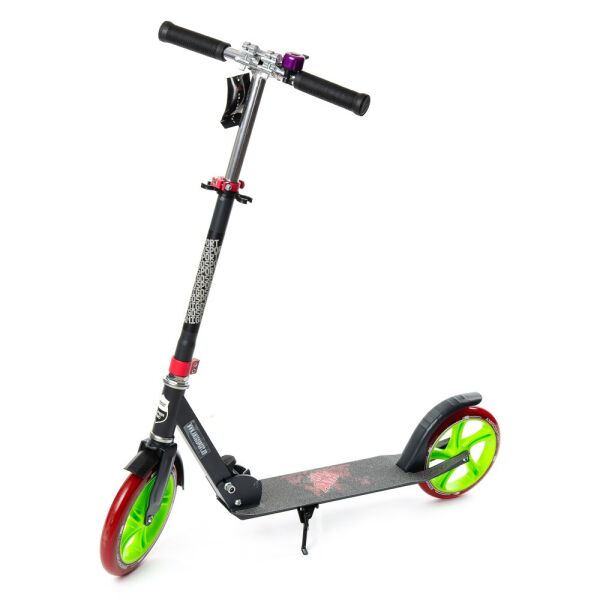 

Двухколесный складной самокат PRIME Explore, с подножкой и звонком, диаметр колес 200 мм, черный