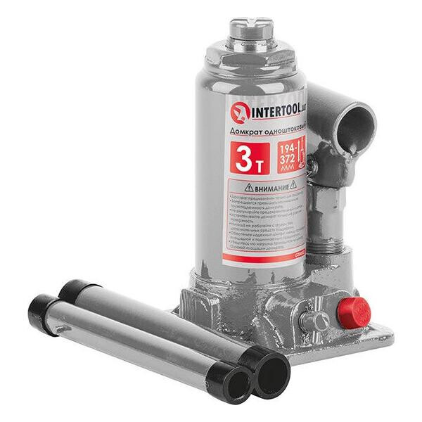 

Домкрат гидравлический Intertool - 3 т х 350 мм одноштоковый (в кейсе)(GT0052)