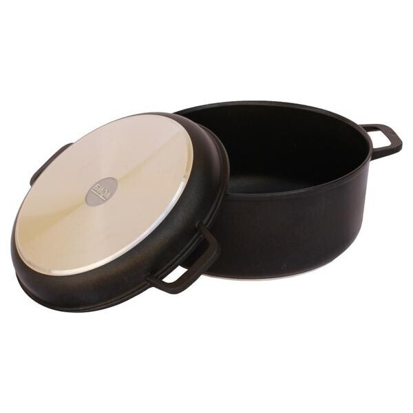 

Кастрюля антипригарная Biol - 220 х 146 мм х 3 л с крышкой-сковородкой(K302P)
