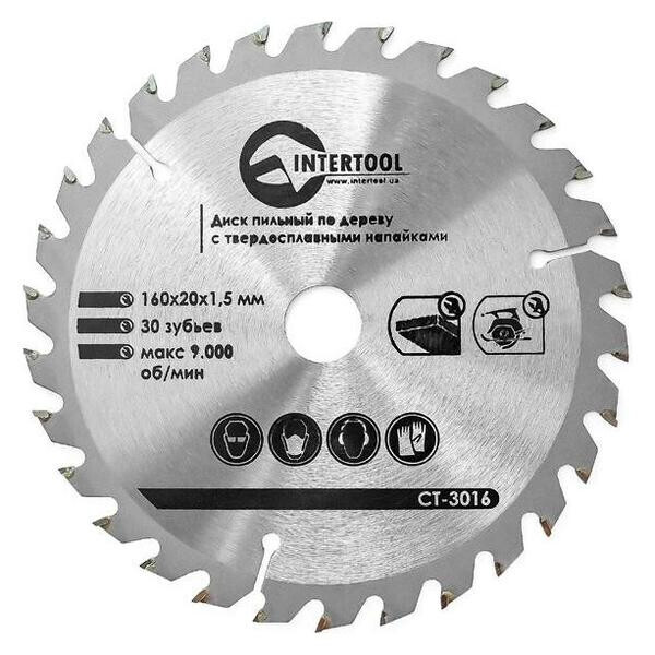 

Диск пильный Intertool - 160 х 30T х 20 мм(CT-3016)
