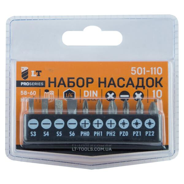 

Набор бит LT - 10 шт. (PH x PZ x SL)(501-110)