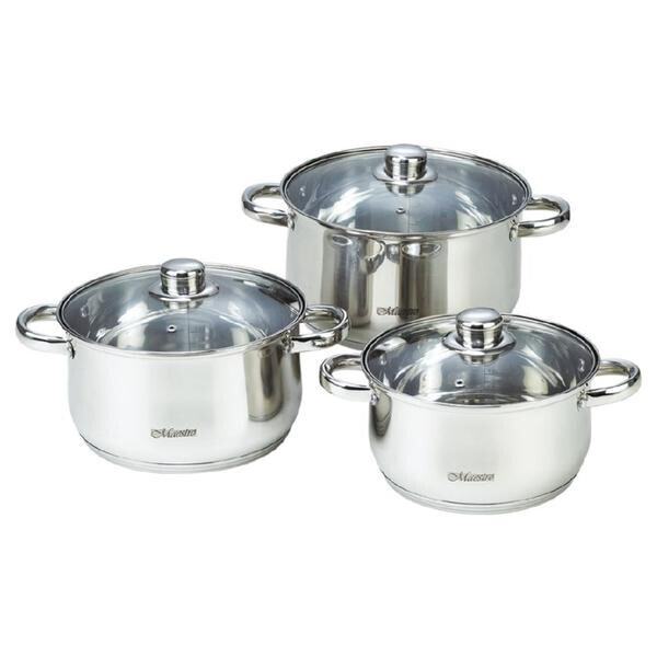 

Набор посуды нержавеющий Maestro - 3 х 4 х 5 л (3 шт.) MR-2020-6XL(MR-2020-6XL)
