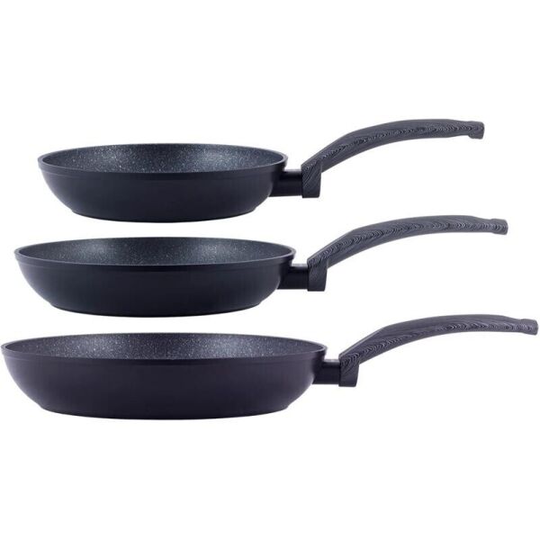 

Набор сковород Gregers Black Ø20см, Ø24см, Ø28см с антипригарным покрытием ILAG Kamille KM-4124