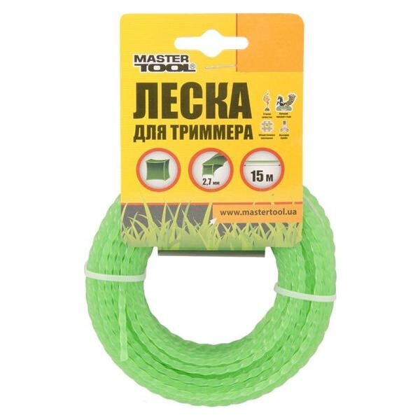 

Леска для триммера Mastertool - 3,0 мм x 15 м "квадрат крученый"(19-1230)