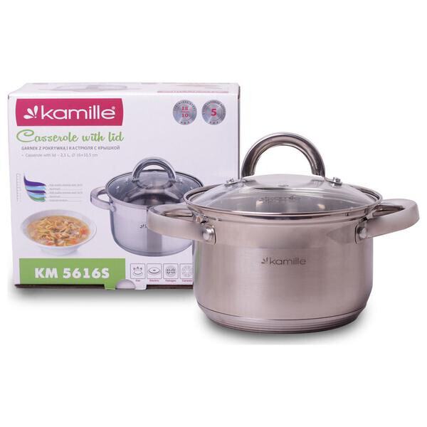 

Кастрюля нержавеющая Kamille - 160 мм x 2,1 л 5616S(5616S)
