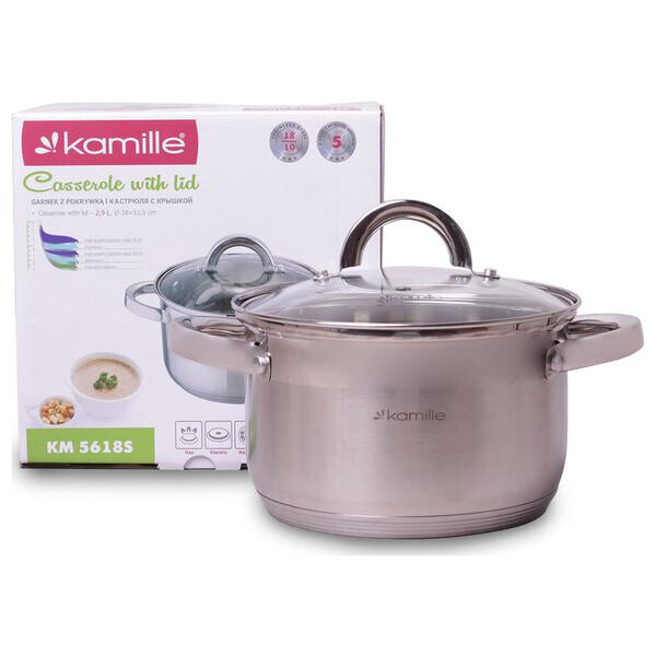 

Кастрюля нержавеющая Kamille - 180 мм x 2,9 л 5618S(5618S)