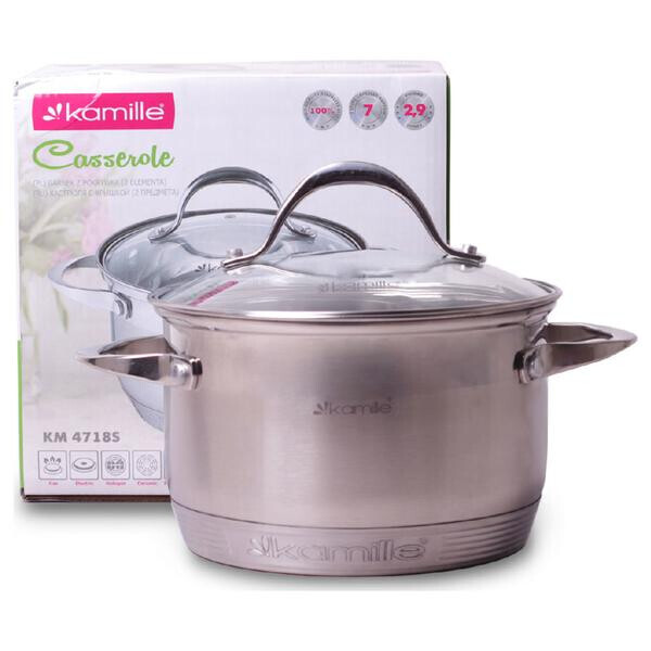 

Кастрюля нержавеющая Kamille - 180 мм x 2,9 л 4718S(4718S)