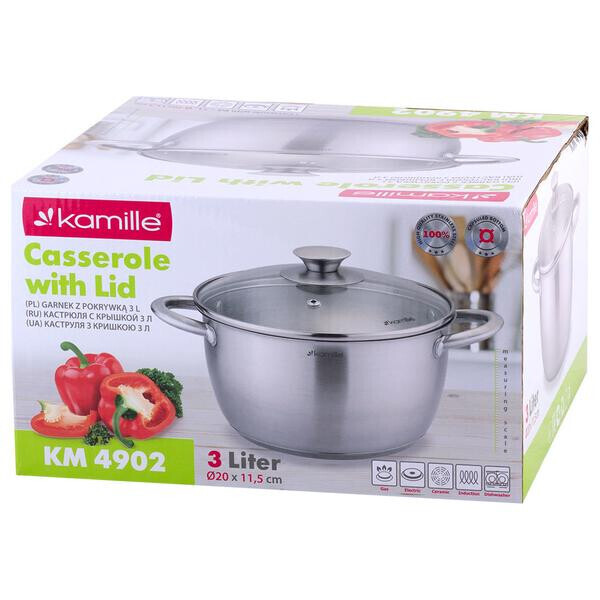 

Кастрюля нержавеющая Kamille - 200 мм x 3 л 4902(4902)