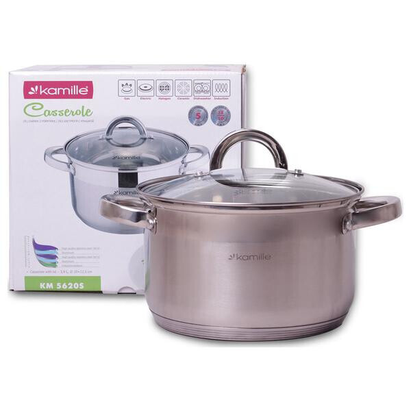 

Кастрюля нержавеющая Kamille - 200 мм x 3,9 л 5620S(5620S)