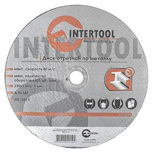 

Диск отрезной по металлу Intertool - 230 х 1,6 х 22,2 мм(CT-4015)