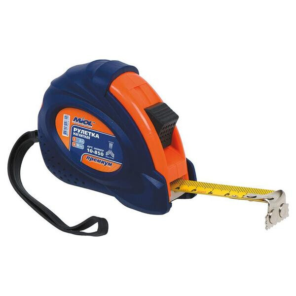 

Рулетка Miol - 10 м х 25 мм магнит, 2 фиксатора(10-900)